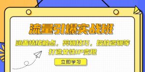 流量引爆实战班，涵盖情绪触点，剪辑技巧，投放逻辑等，打造女性IP变现-网创星球