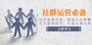 社群运营必备！从零搭建社群，揭秘六大锦囊、七大营销技巧，打造火爆社群-网创星球